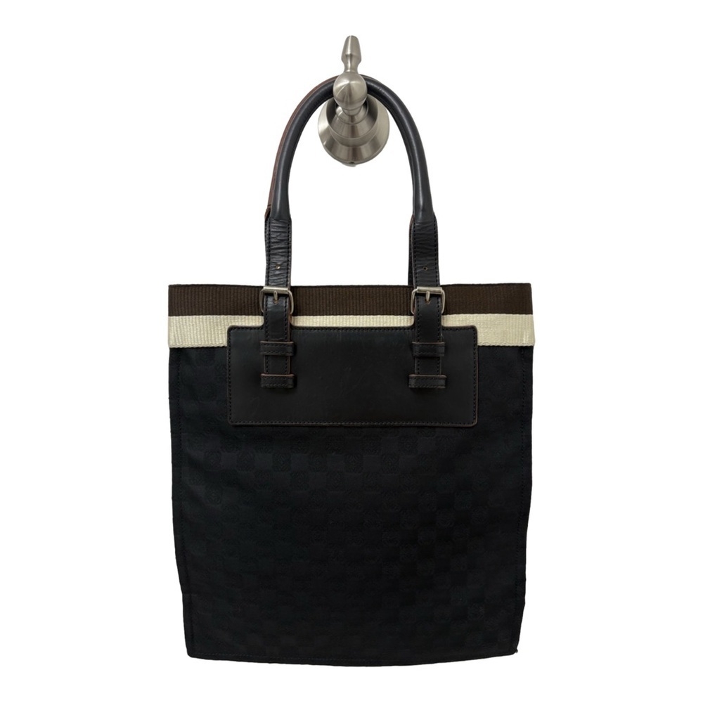 Loewe A4 Canvas Anagram Tote Bag Black Brown Cream - Picture 2 of 6